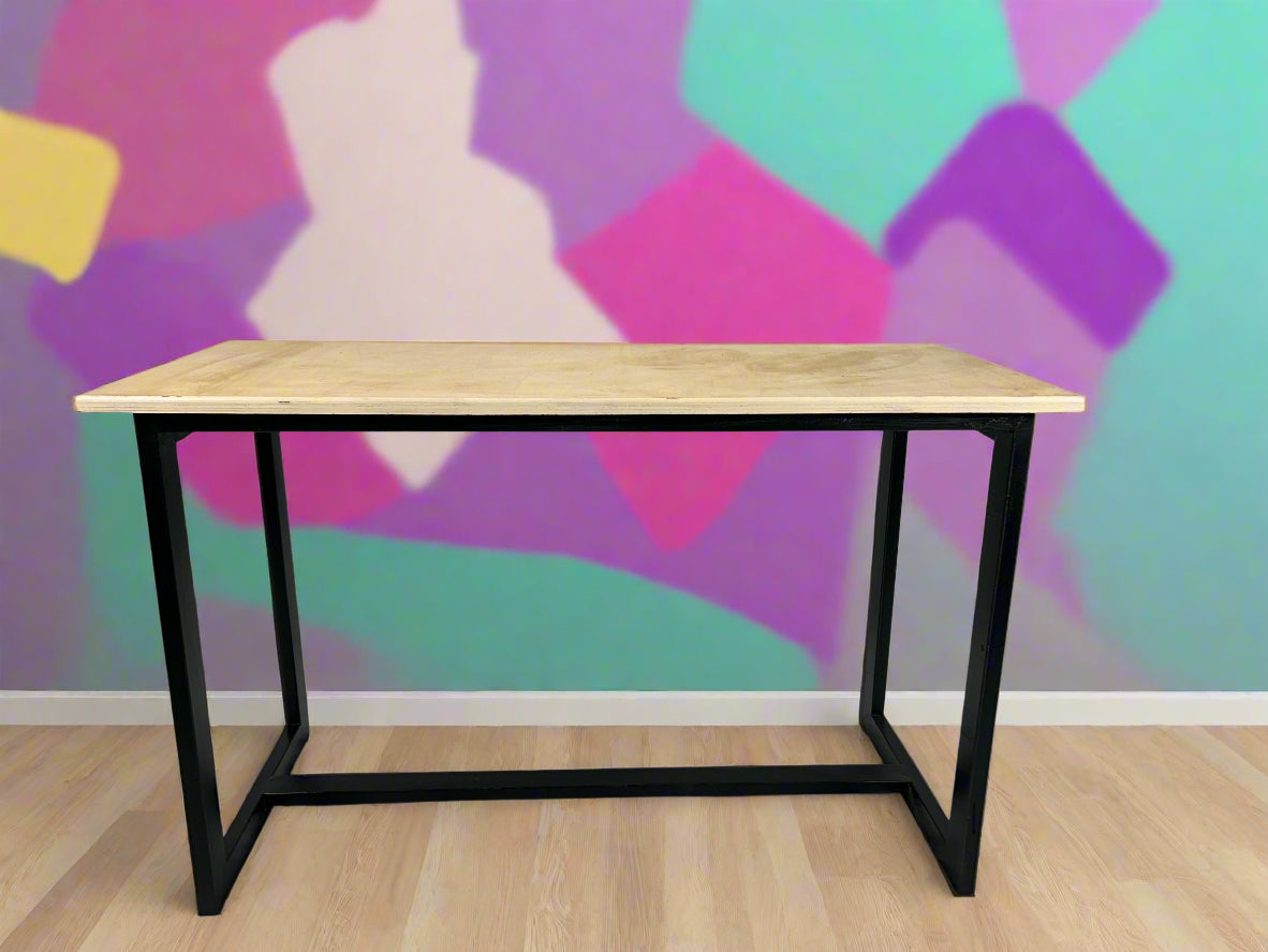 Wooden Table with Metal Frame