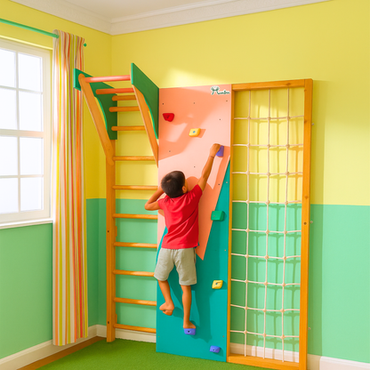 Jungle Wall Gym With Swing