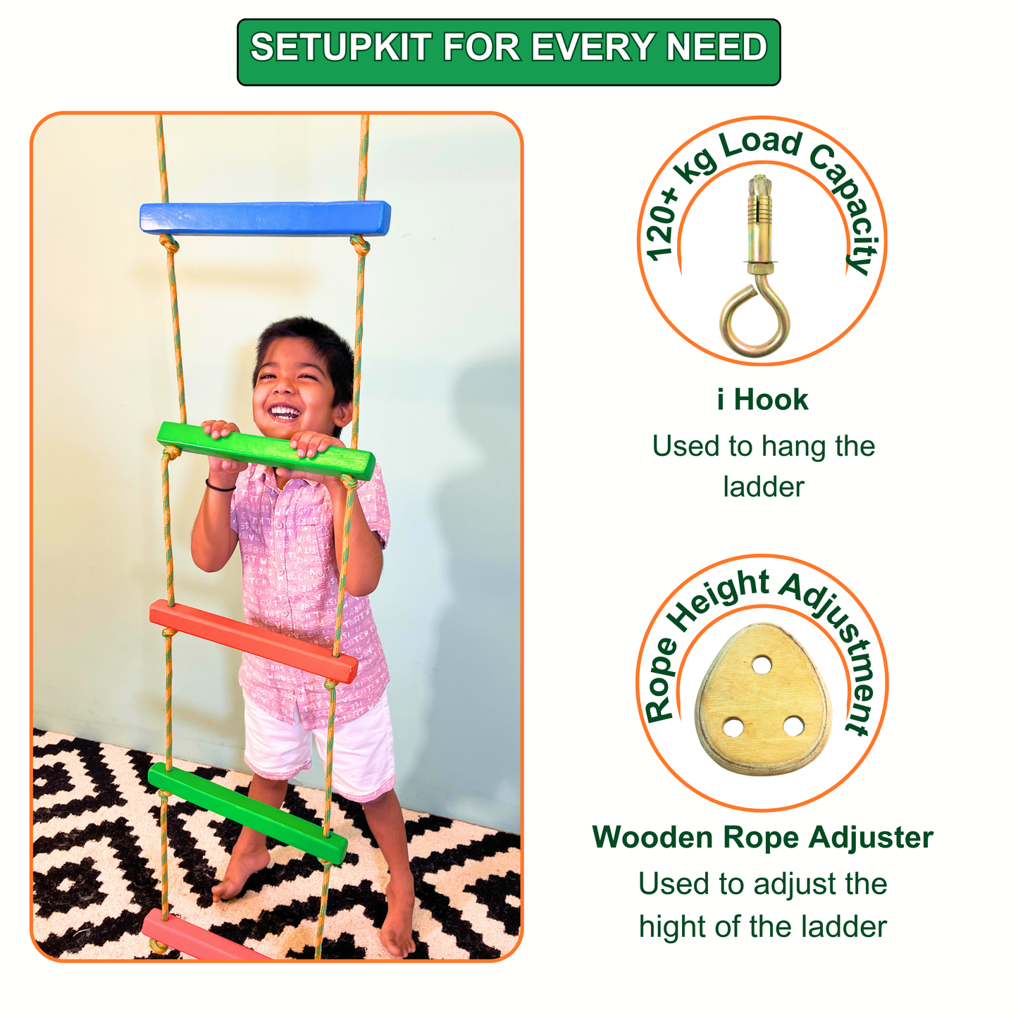 Climbing Rope Ladder - Rainbow Flat