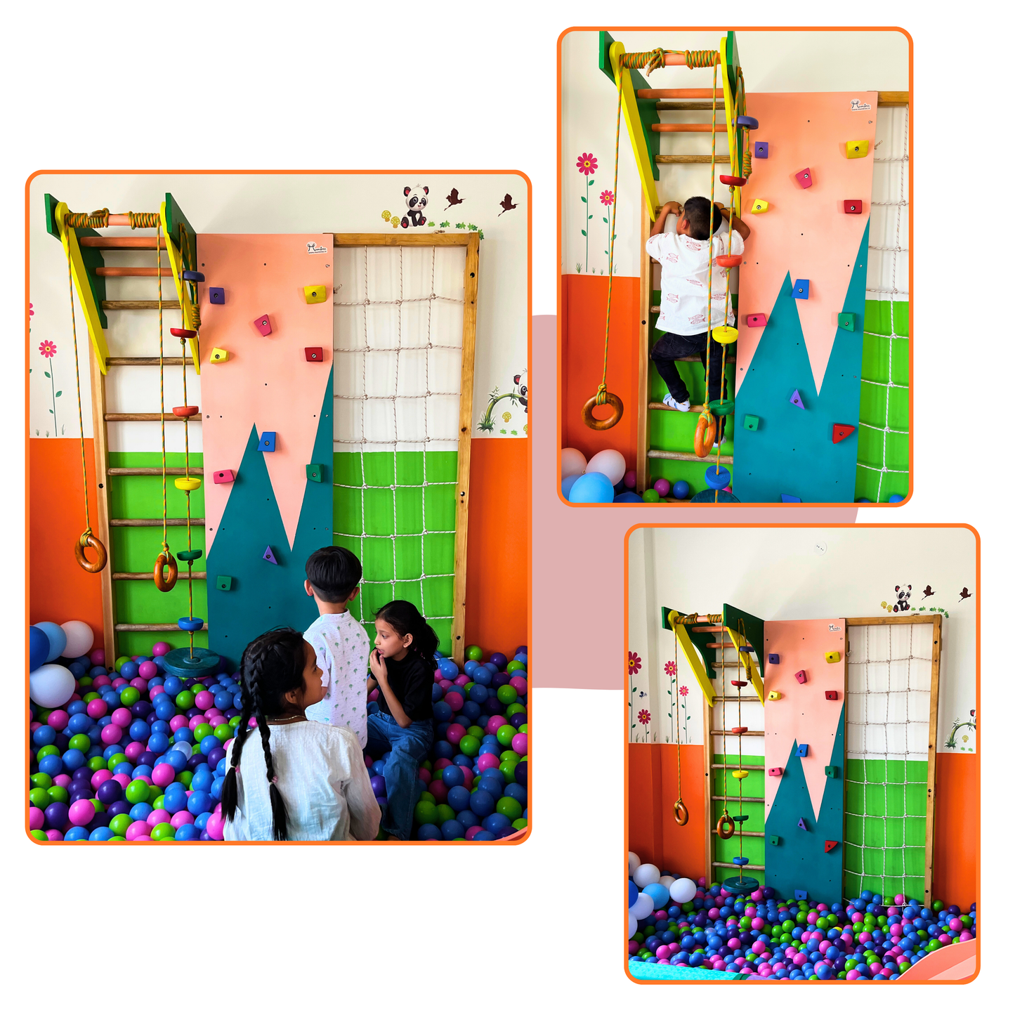 Jungle Wall Gym With Swing