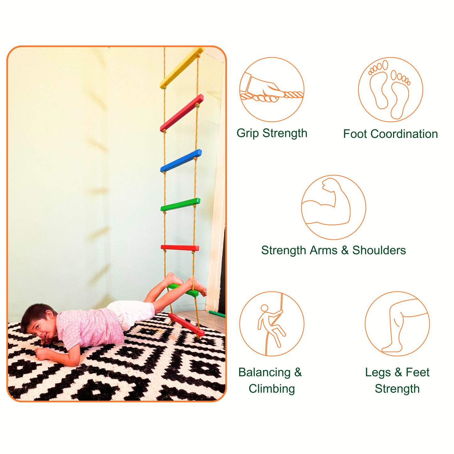 Climbing Rope Ladder - Rainbow Flat