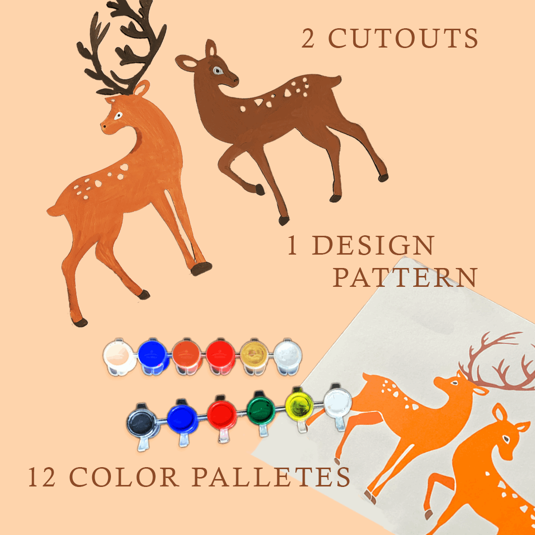 Deer Pair - Wall Pasting - Mumtree Arena Private Limited