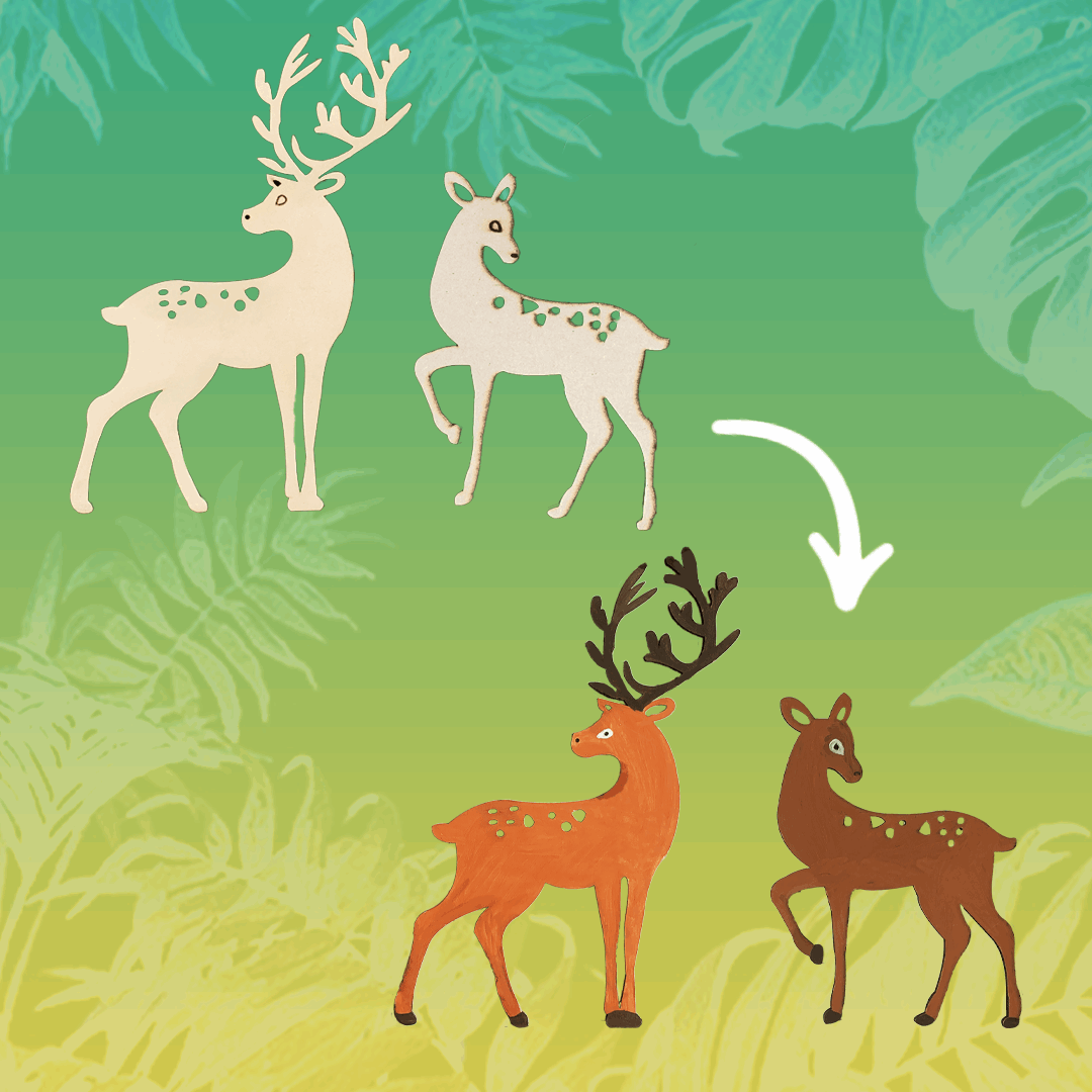Deer Pair - Wall Pasting - Mumtree Arena Private Limited