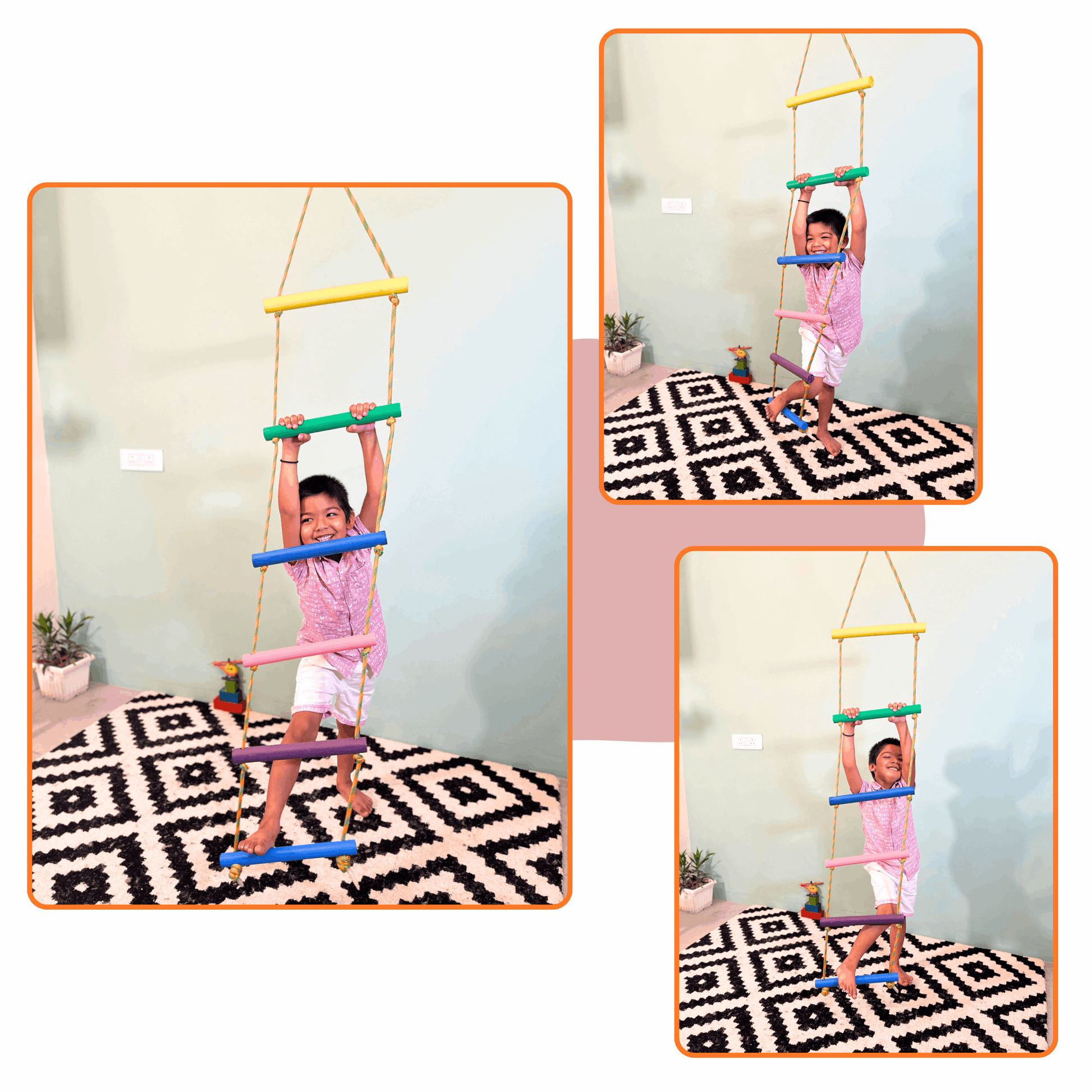 Double String Wooden Ladder Round Rungs - Mumtree Arena Private Limited