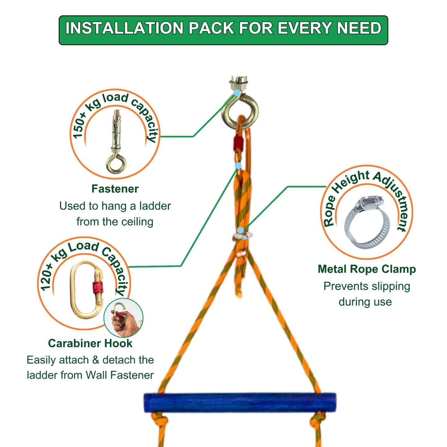 Triple Ladder - 7 Rungs Round