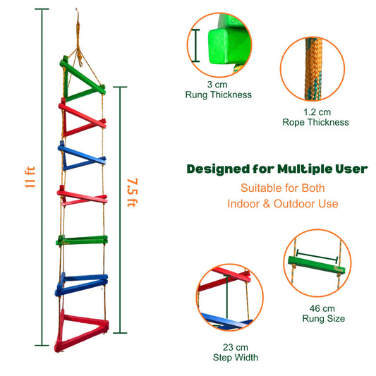 Triple Ladder - 7 Rungs Flat