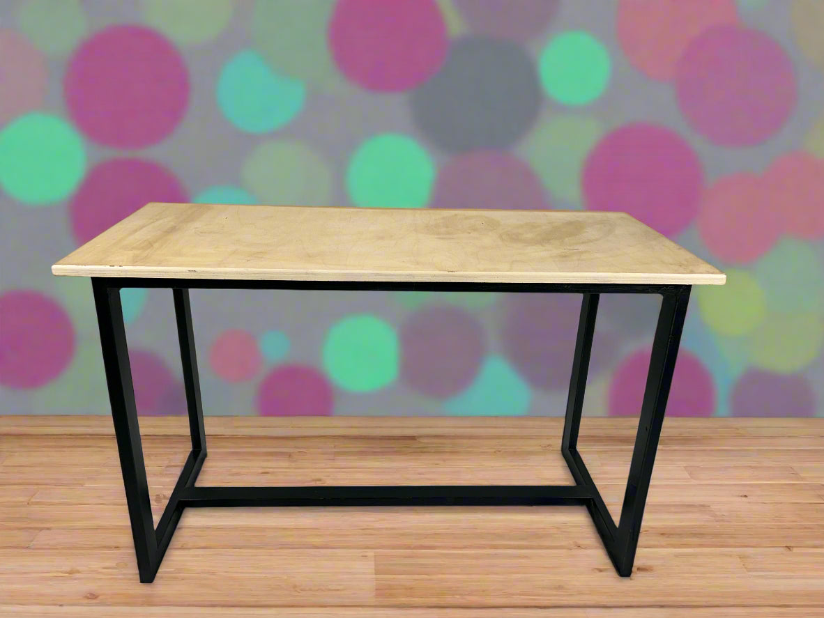 Wooden Table with Metal Frame