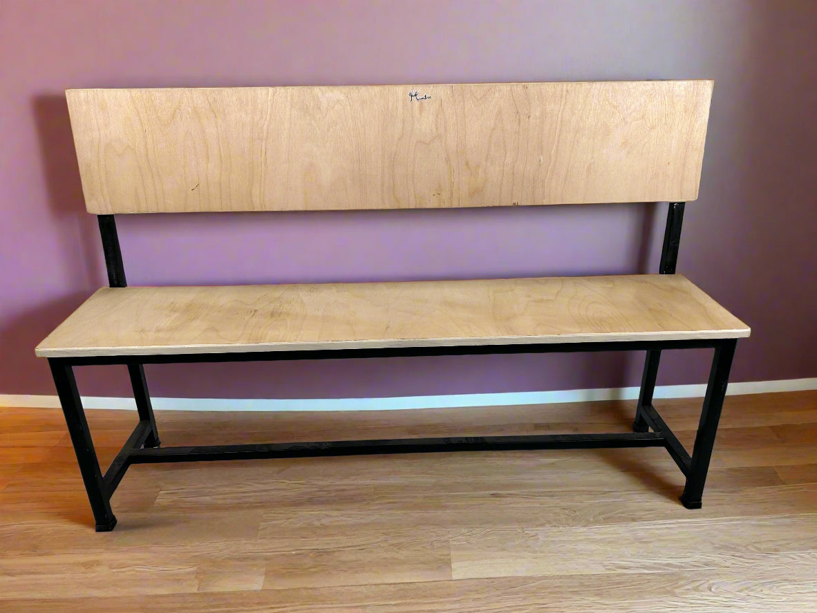 Wooden Bench and Desk - 3 Seater