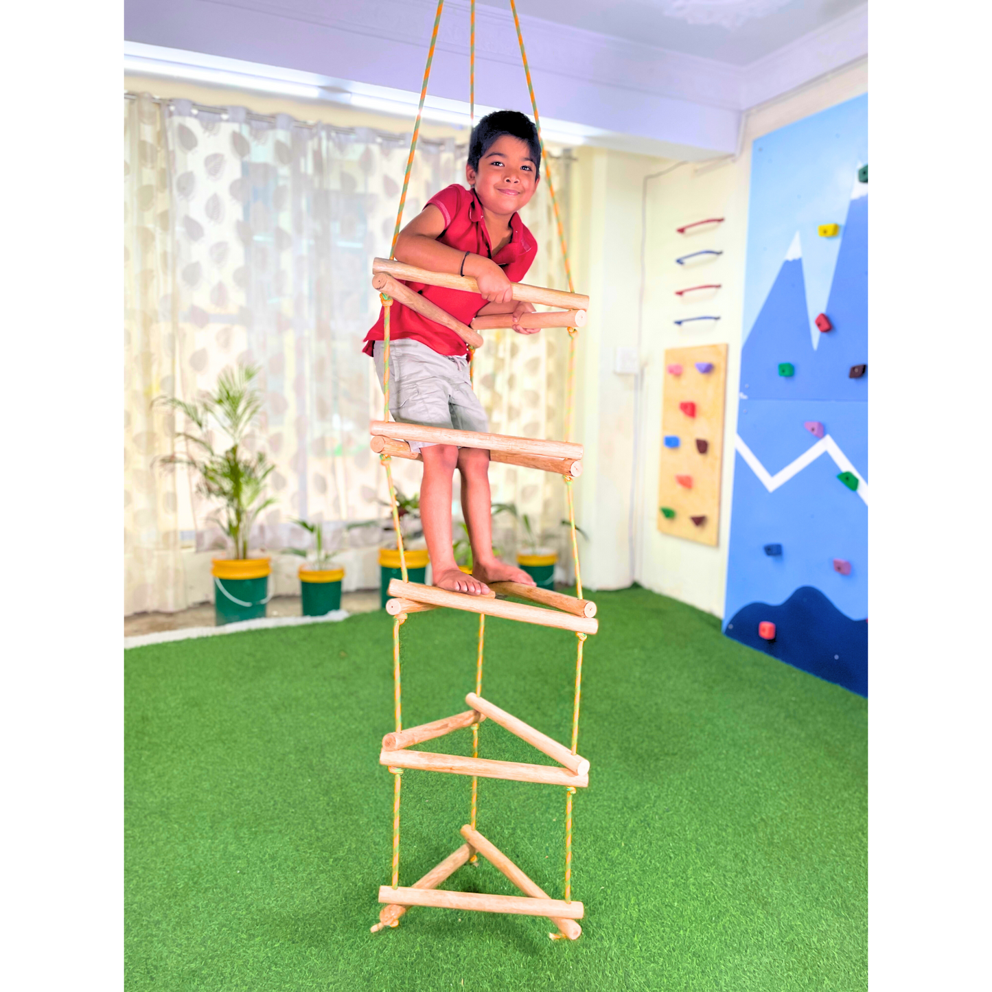 Triple Rope Ladder - Round with Natural Rungs