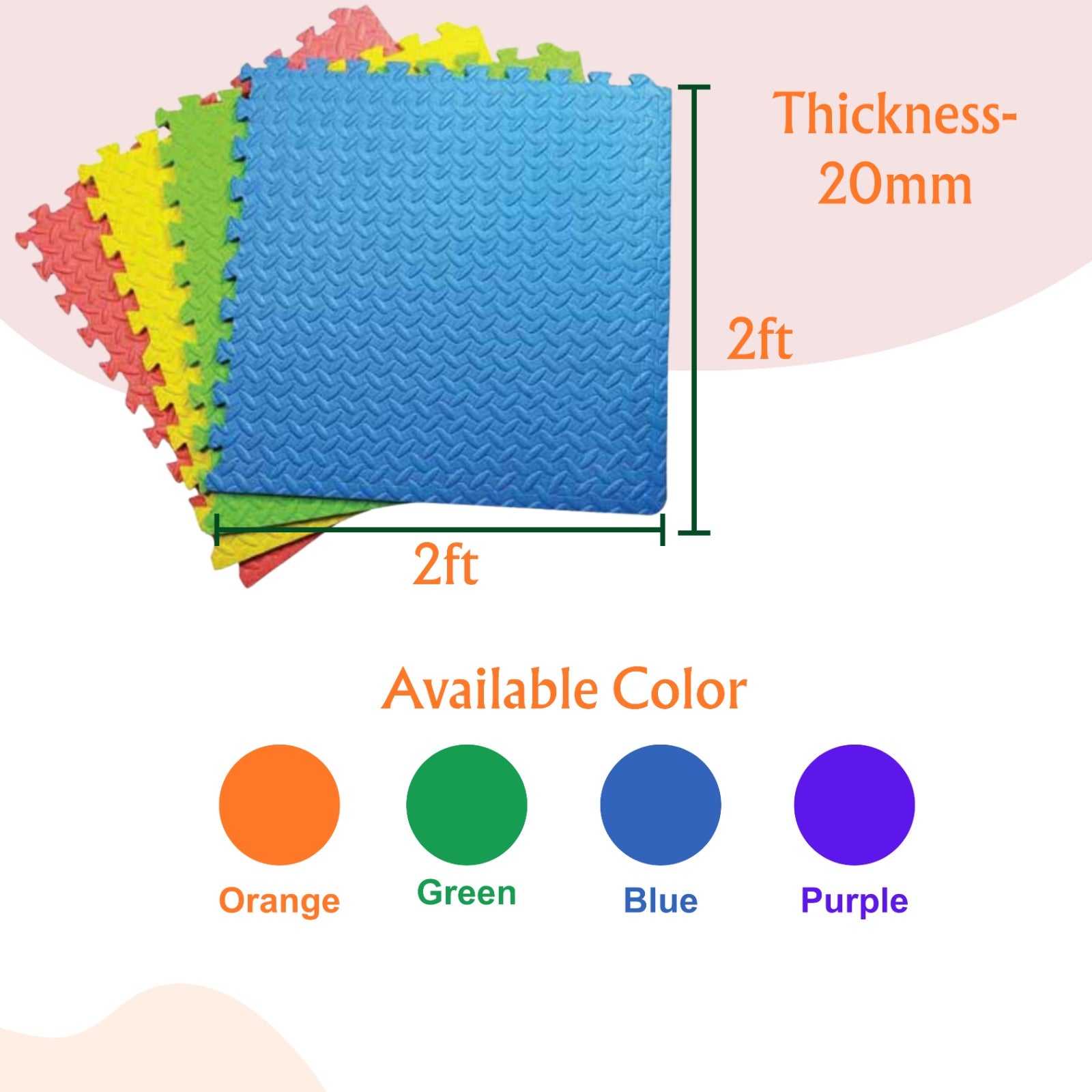 Eva Floor Mat 2x2 Feet 20mm - 4 piece set - Mumtree Arena Private Limited