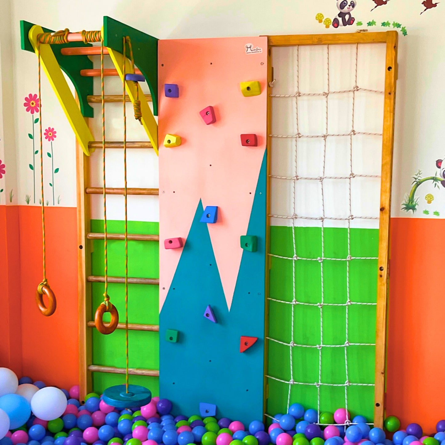 Jungle Wall Gym With Swing