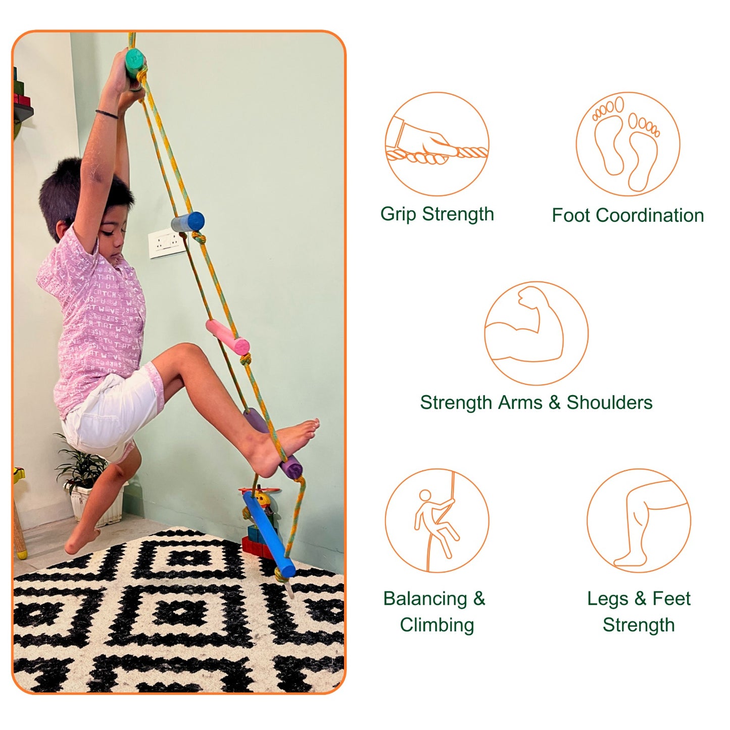 Climbing Rope Ladder - Rainbow Round