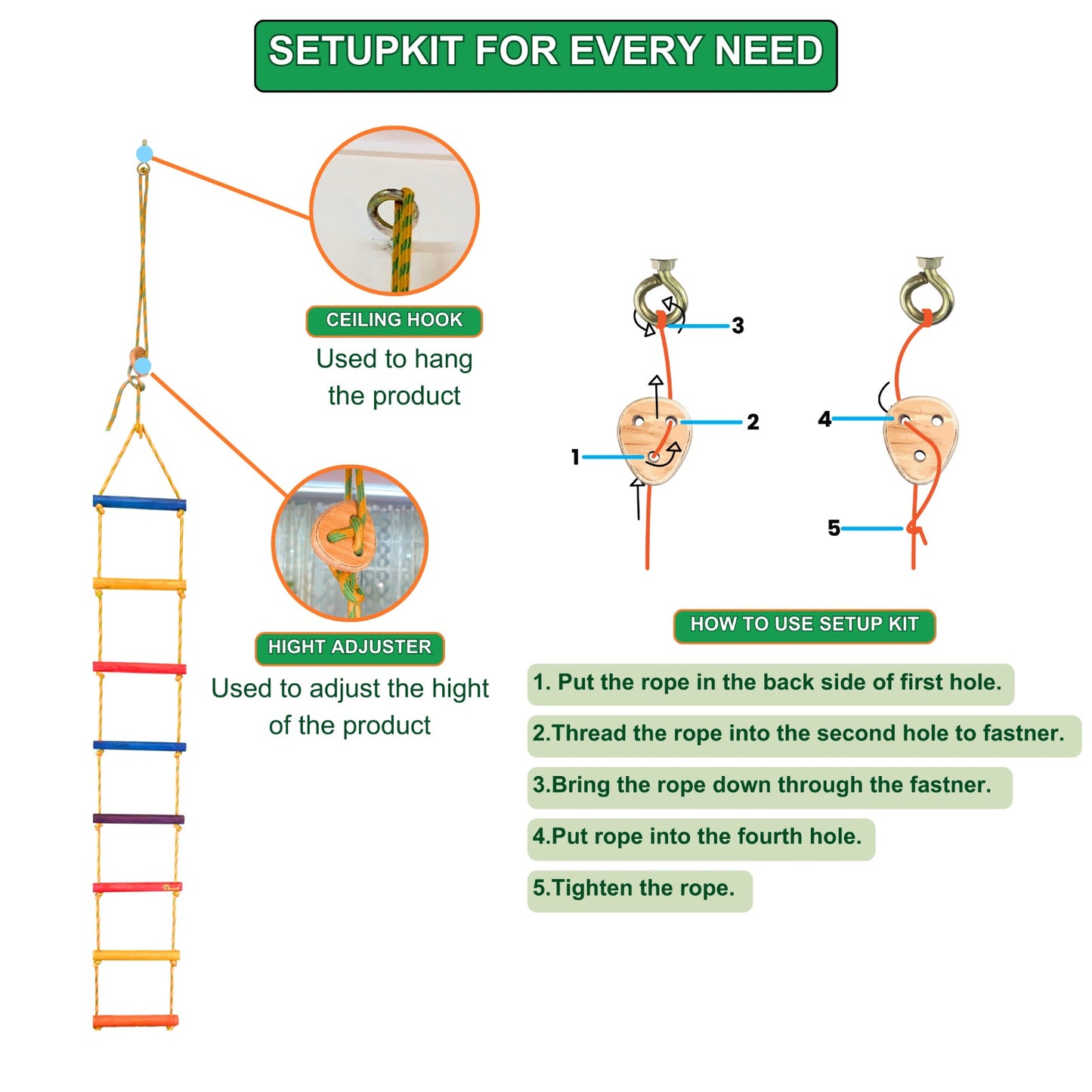 Climbing Rope Ladder - Rainbow Round