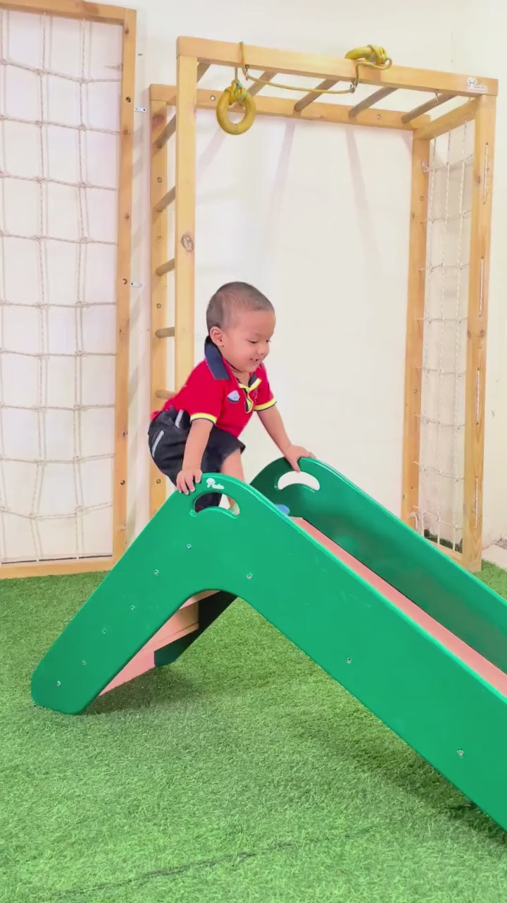 Compact toddler slide for home or preschool jungle play area